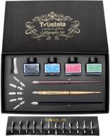 🖋️ complete calligraphy set for beginners: 3 pens, 4 ink bottles, 20 nibs, perfect gift for men, women, and kids - dip pen set and pen holder included! logo