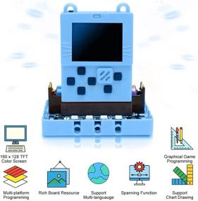 img 3 attached to 🎮 Игровая доска Meowbit Coding: Разработчическая плата с LCD-экраном 160x128, кодируемая консоль для Microsoft Makecode Arcade, совместимая с macOS и Windows 7+, включает синий силиконовый чехол для защиты.