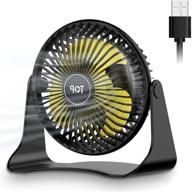 🌬️ usb desk fan - small personal desktop fan with 3 speeds - portable mini fan for strong airflow - 360° rotation - quiet operation - ideal for bedroom, home, office - usb-black logo