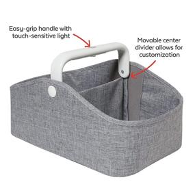 img 3 attached to 🏻 Skip Hop Diaper Caddy Organizer with Touch Sensor Night Light - Nursery Style, Heather Grey - 15x9.5x8.5 Inch (Pack of 1): Ultimate Nursery Organization Solution