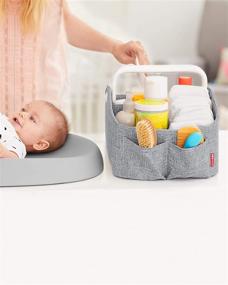 img 1 attached to 🏻 Skip Hop Diaper Caddy Organizer with Touch Sensor Night Light - Nursery Style, Heather Grey - 15x9.5x8.5 Inch (Pack of 1): Ultimate Nursery Organization Solution