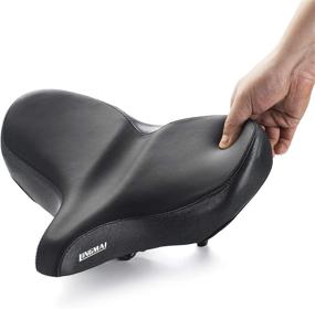 img 3 attached to Enhance Comfort on Your Bike with LINGMAI Super Large Wide Bicycle Seat