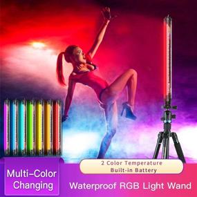 img 3 attached to 💡 Видеофото стик-осветитель LuxCEO для портативного использования, профессиональный LED-световой щуп, 12 режимов освещения, бесступенчатая регулировка яркости, высокий CRI≥95, водонепроницаемость IP68, аккумулятор 10400 мАч с возможностью зарядки, настройка RGB-цвета от 3000K до 5750K.
