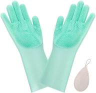 🧤 multi-purpose silicone scrubber gloves with sponge: perfect for dishwashing, housework, kitchen utensils, bathroom cleaning, pet bathing, and car washing logo