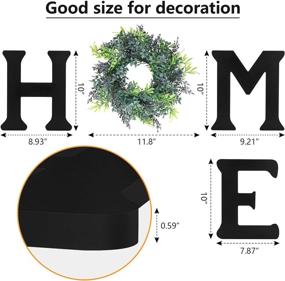 img 1 attached to 🏡 Biewoos Wall Hanging Home Sign with Artificial Eucalyptus in Black - Rustic Wooden Letters with Wreath - Farmhouse Wall Decor for Living Room, Dining Room, House