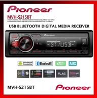 pioneer single din car digital media receiver with bluetooth and app compatibility - includes alphasonik earbuds logo