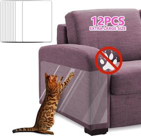 img 4 attached to 🐾 ECOCONUT Pet Furniture Protector | 12PCS XL Clear Cat Dog Claw Guards Pads | Discreet Cat Scratch Furniture Protector Pad | Furniture Protectors-Training Tape | Couch Cover Protector for Cats and Dogs | Protect Couch, Door, Walls, Mattress, Carpet