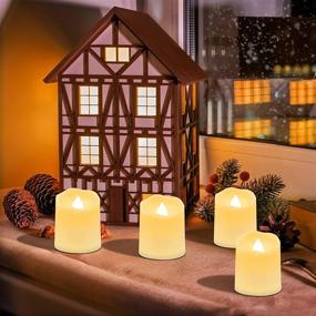 img 2 attached to 🕯️ Enhance Your Festive Decor with Rechargeable LED Tea Lights: 6-Pack Flameless Flickering Warm White Candles with Remote and USB Charging Cable - Ideal for Halloween, Pumpkin Light, Christmas Decorations