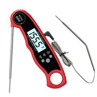 🔥 gaisten 2-in-1 digital meat thermometer with alarm, oven safe, backlight – perfect for cooking, grilling, smoking, baking, and more (red) logo