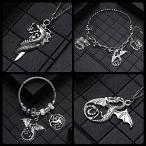 img 3 attached to 🐉 70-Piece Dragon Charms Collection: Antique Pendant Charms for DIY Necklace Bracelets - Halloween Silver Jewelry Crafting Supplies