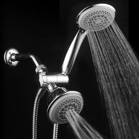 img 2 attached to 🚿 DreamSpa Luxury 36 Setting Large Showerhead and Hand-Shower Dual 3-Way-Combo: Top Brand Manufacturer with Fixed and Handheld Shower-Heads, Water-Diverter, and Extra Long 6 ft Stainless Steel Shower-Hose