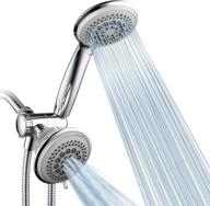 🚿 dreamspa luxury 36 setting large showerhead and hand-shower dual 3-way-combo: top brand manufacturer with fixed and handheld shower-heads, water-diverter, and extra long 6 ft stainless steel shower-hose logo