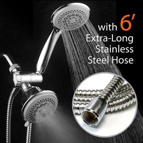 img 3 attached to 🚿 DreamSpa Luxury 36 Setting Large Showerhead and Hand-Shower Dual 3-Way-Combo: Top Brand Manufacturer with Fixed and Handheld Shower-Heads, Water-Diverter, and Extra Long 6 ft Stainless Steel Shower-Hose