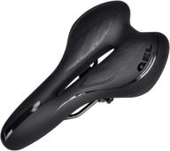 🚲 ultimate comfort: fjqxz gel cut out bike saddle for mountain bikes & road bicycles - professional ergonomic design with soft cushion & enhanced support - black логотип