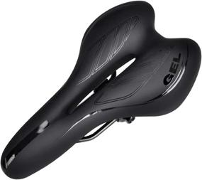 img 4 attached to 🚲 Ultimate Comfort: fjqxz Gel Cut Out Bike Saddle for Mountain Bikes & Road Bicycles - Professional Ergonomic Design with Soft Cushion & Enhanced Support - Black