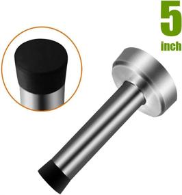 img 3 attached to 🚪 Enhanced Security and Style: 5 Inch Solid Rigid Door Stop with Brushed Stainless Steel Finish for Home and Office