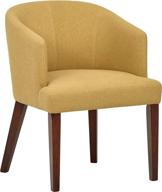 🪑 rivet alfred mid-century modern wide curved back accent chair for kitchen dining room | 25.2" wide | vibrant canary yellow логотип