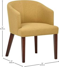 img 2 attached to 🪑 Rivet Alfred Mid-Century Modern Wide Curved Back Accent Chair for Kitchen Dining Room | 25.2" Wide | Vibrant Canary Yellow