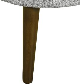 img 1 attached to Stylish Ash Grey Mid Mod Oval Decorative Ottoman with Wood Legs for Your Home