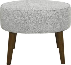 img 3 attached to Stylish Ash Grey Mid Mod Oval Decorative Ottoman with Wood Legs for Your Home