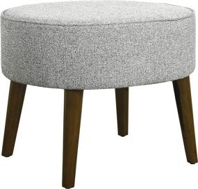 img 4 attached to Stylish Ash Grey Mid Mod Oval Decorative Ottoman with Wood Legs for Your Home