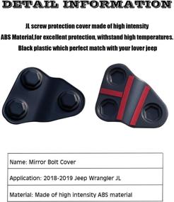 img 3 attached to BulbForst Jeep Wrangler JL Side Mirror Bolts Cover Screw Protection Cover - 2018-2020 JL Rubicon Sahara Sport S, Black JL Accessories