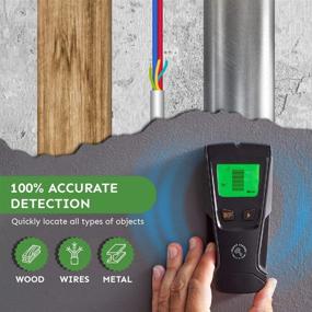 img 1 attached to 🔨 Upgraded 5 In 1 Beam Finder Wall Scanner Detector - Quickly Locates Wood, Metal, Studs, Pipes, Rebar, Joists, Live AC Wires - Enhanced Visibility with Large Clear LCD Display