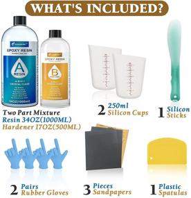 img 2 attached to 🌊 Deep Pour Epoxy Resin - 51oz Crystal Clear Casting and Coating Kit for River Table Art, Jewelry, and DIY Projects with Self-Leveling & 2:1 Mix Ratio