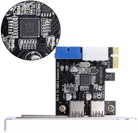 img 3 attached to PCI-E к USB 3.0 Плата расширения PCIe Express, 5Gbps 💻 2-портовый USB адаптер с передним 19-контактным разъемом питания для настольных компьютеров.