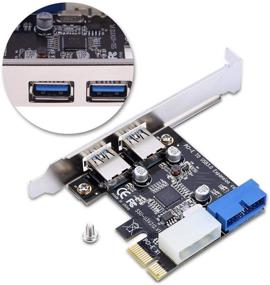 img 2 attached to PCI-E к USB 3.0 Плата расширения PCIe Express, 5Gbps 💻 2-портовый USB адаптер с передним 19-контактным разъемом питания для настольных компьютеров.