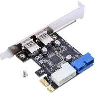 pci-e к usb 3.0 плата расширения pcie express, 5gbps 💻 2-портовый usb адаптер с передним 19-контактным разъемом питания для настольных компьютеров. логотип