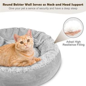 img 2 attached to 🐾 Comfort and Calm for Your Small Pet: JOEJOY Small Dog Bed Cat Bed with Hooded Blanket and Orthopedic Support - Cozy, Anti-Anxiety, and Machine Washable!