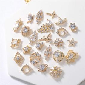 img 1 attached to Dazzling 3D Nail Art Charms: Shiny Alloy Gems for Fashionable DIY Nail Art