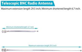 img 1 attached to 📻 Fancasee BNC Радиоантенна с переходником BNC Male Plug Jack Connector Adapter - Телескопическая антенна из нержавеющей стали HF VHF UHF для портативных мобильных ручных радиостанций, сканеров, полицейских сканеров и приемников.