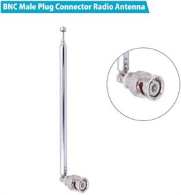 img 3 attached to 📻 Fancasee BNC Радиоантенна с переходником BNC Male Plug Jack Connector Adapter - Телескопическая антенна из нержавеющей стали HF VHF UHF для портативных мобильных ручных радиостанций, сканеров, полицейских сканеров и приемников.