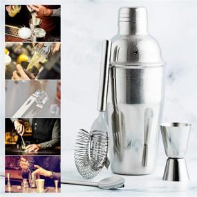 img 1 attached to Ultimate 19 Piece Bartender Kit: Premium Cocktail Shaker Set with Stand - Complete Home Bar Tools Set with Strainer, Muddler, Jigger, and More - Includes Cocktail Recipes - Stainless Steel Mixer Set