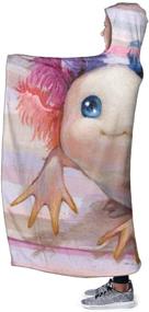 img 3 attached to 🦎 Axolotl Flannel Hooded Blanket Robe Wrap Ultra Soft Throw for Indoor and Outdoor Use