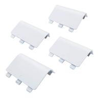 🎮 hukado replacement battery back cover for xbox one - white, 4 pack: enhance your xbox gaming experience with quality controller repair parts! logo