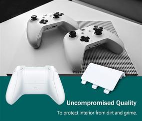 img 2 attached to 🎮 Hukado Replacement Battery Back Cover for Xbox One - White, 4 Pack: Enhance Your Xbox Gaming Experience with Quality Controller Repair Parts!