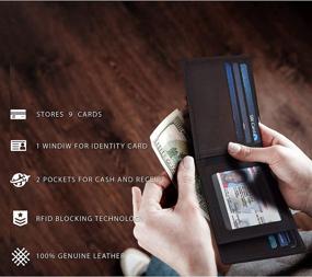 img 1 attached to RFID Bifold Leather Wallets Men