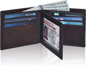 img 4 attached to RFID Bifold Leather Wallets Men