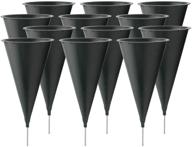 🌼 royal imports cemetery decorations - grave cone flower holders for outdoor memorial markers - medium floral vase plastic pots with metal ground spikes/stakes - set of 12 logo