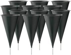 img 4 attached to 🌼 Royal Imports Cemetery Decorations - Grave Cone Flower Holders for Outdoor Memorial Markers - Medium Floral Vase Plastic Pots with Metal Ground Spikes/Stakes - Set of 12