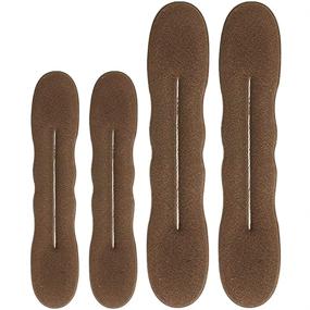 img 4 attached to 🎀 Hawwwy Brown Magic Bun Maker Foam: Easy Hair Shaping Tool for Updos, Chignons, and French Twists - Perfect Donut Maker and Padding Accessory for Girls, Women, and Ballet Performers (4 Pack)