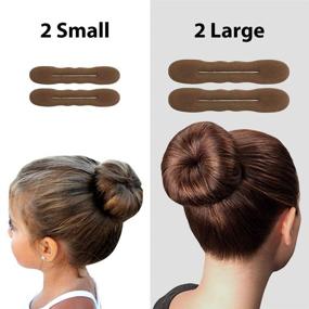 img 3 attached to 🎀 Hawwwy Brown Magic Bun Maker Foam: Easy Hair Shaping Tool for Updos, Chignons, and French Twists - Perfect Donut Maker and Padding Accessory for Girls, Women, and Ballet Performers (4 Pack)