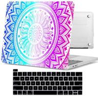 🖥️ bizcustom rubberized hard painting macbook pro 16 inch 2019 cover with retina and touch bar id, customize pattern and keyboard skin – colorful mandala logo