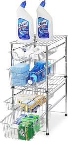 img 2 attached to 📦 Efficient Space-Saving Solution: SimpleHouseware Stackable 2 Tier Sliding Basket Organizer Drawer, Chrome