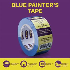 img 3 attached to 🔵 ATack Professional Blue Painter's Tape: 2" x 60 Yards, Clean Release Wall Trim Tape, Sharp Edge Line Technology