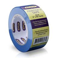 🔵 atack professional blue painter's tape: 2" x 60 yards, clean release wall trim tape, sharp edge line technology логотип