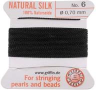 💎 griffin bcsbk06g silk beading cord and needle - size 6, jet black: premium quality for exquisite jewelry designs logo